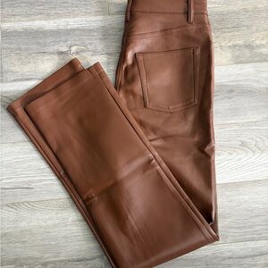 Aritzia Melina Brown Leather Pants